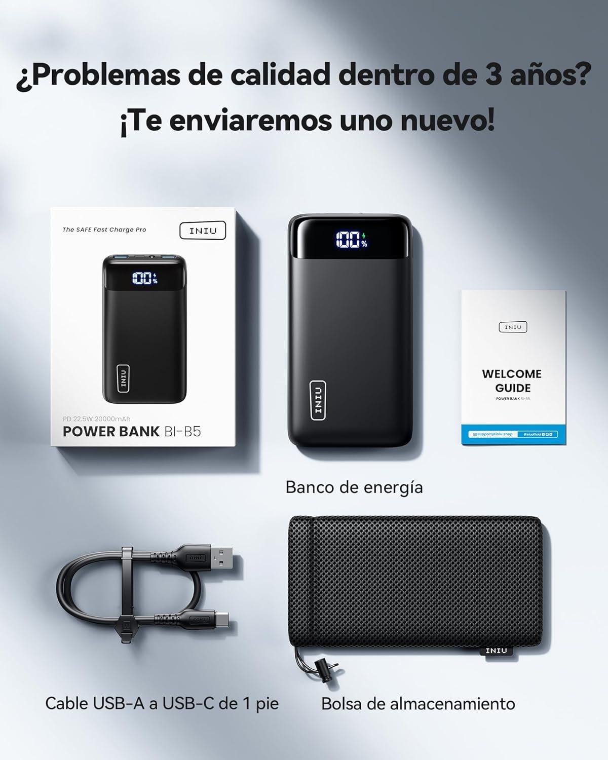 Ponemos a prueba el power bank INIU 22.5W 20000mAh